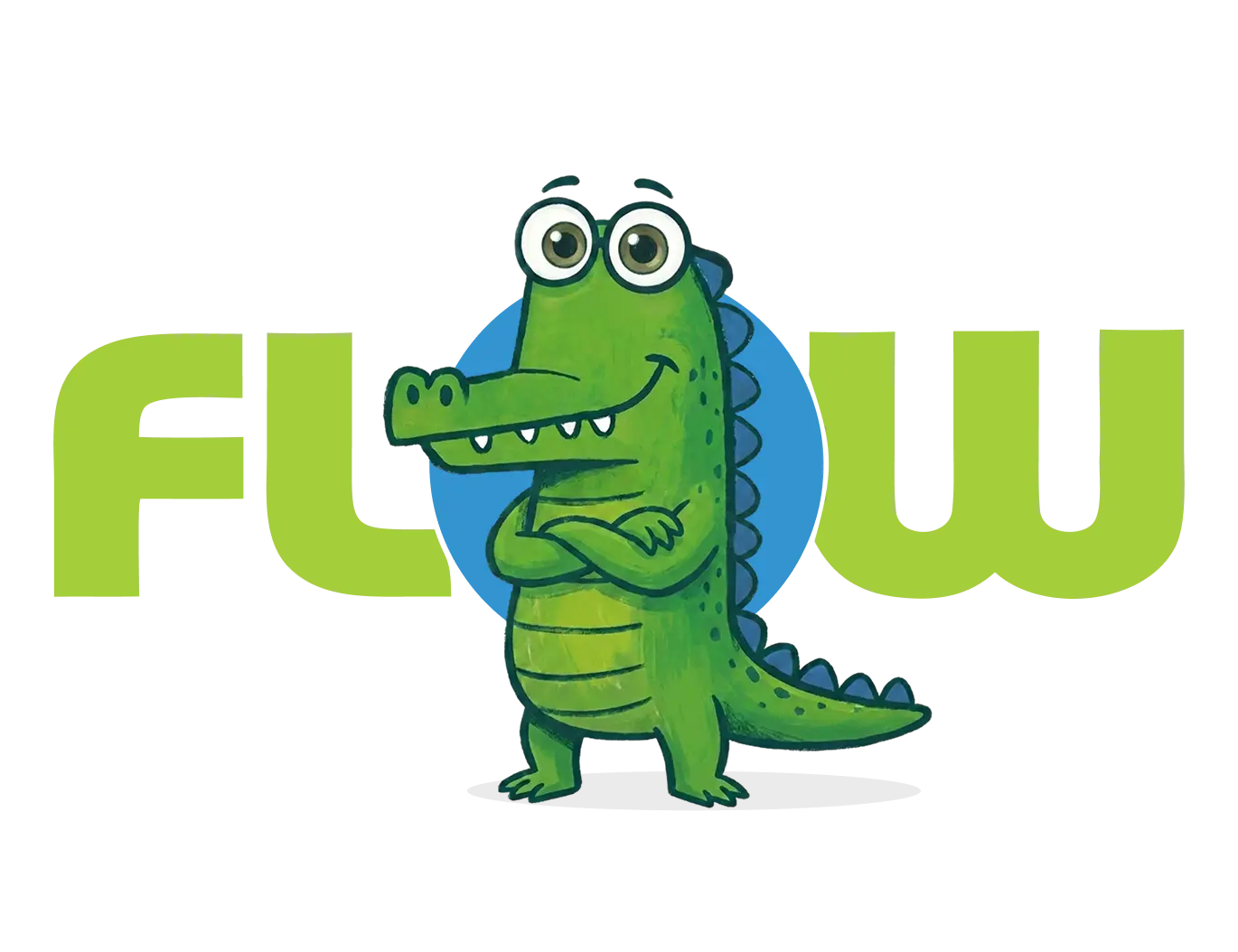 Mr Flow crocodile mascot