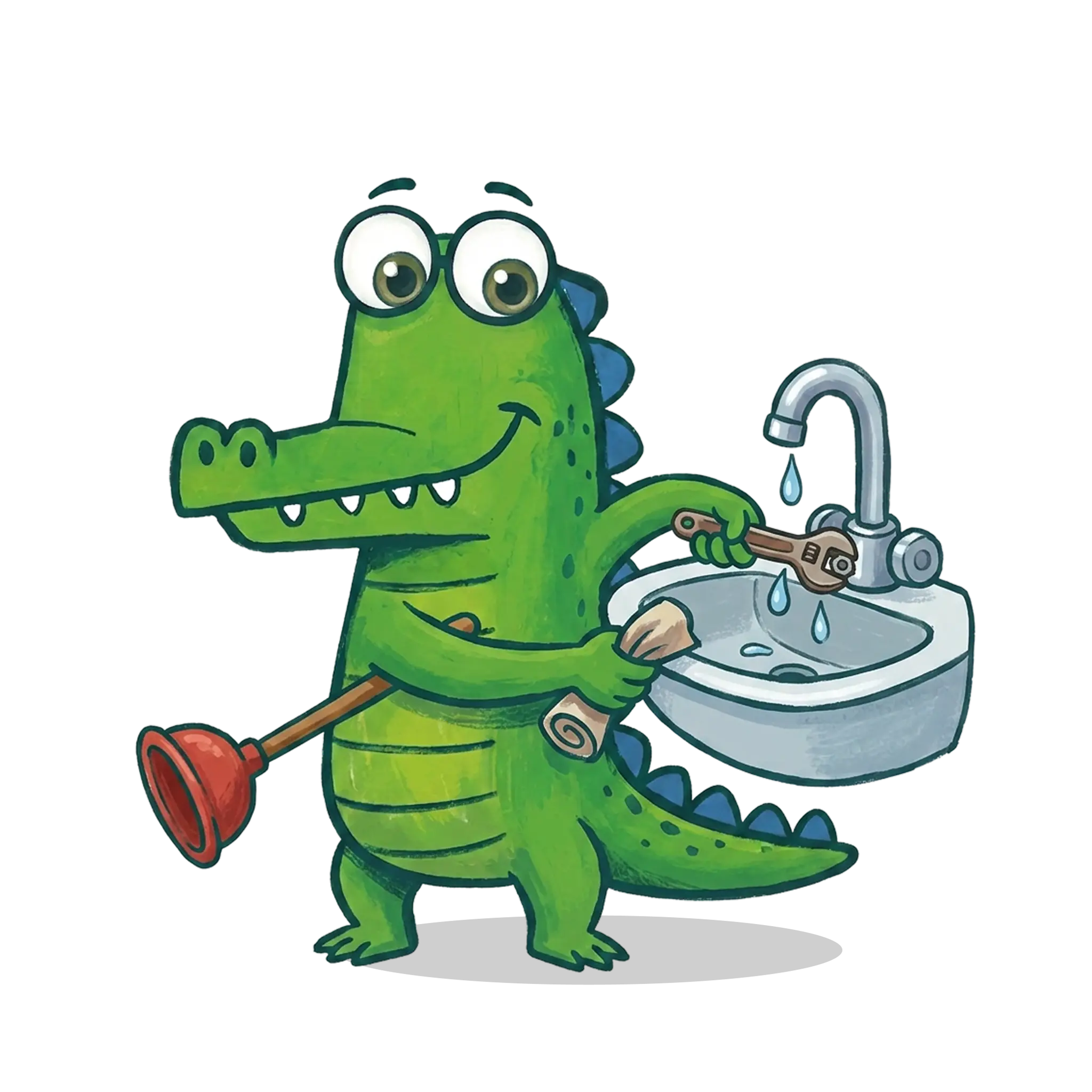 Mr Flow crocodile mascot, plumber sydney